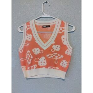 Cute Shein Mushroom Top Medium Women's Sleeveless US6 Pink Double Sided